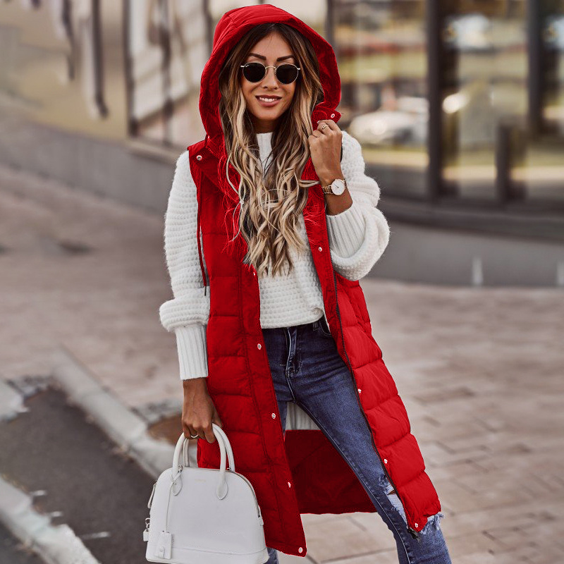Winter Bodywarmer Oversized Kapuze Gesteppt