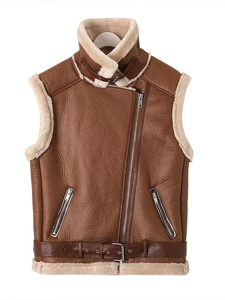 Leder Bodywarmer Damen Warm &amp; Stilvoll