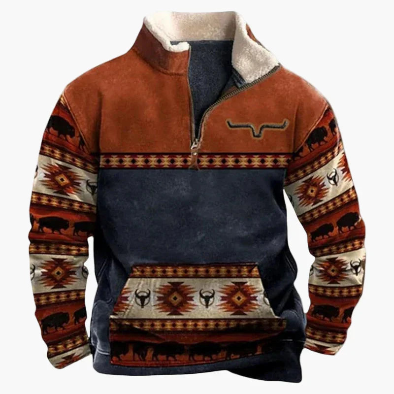 Stylischer Pullover Western Look Ethno Muster Outdoor - IdealeKleiden