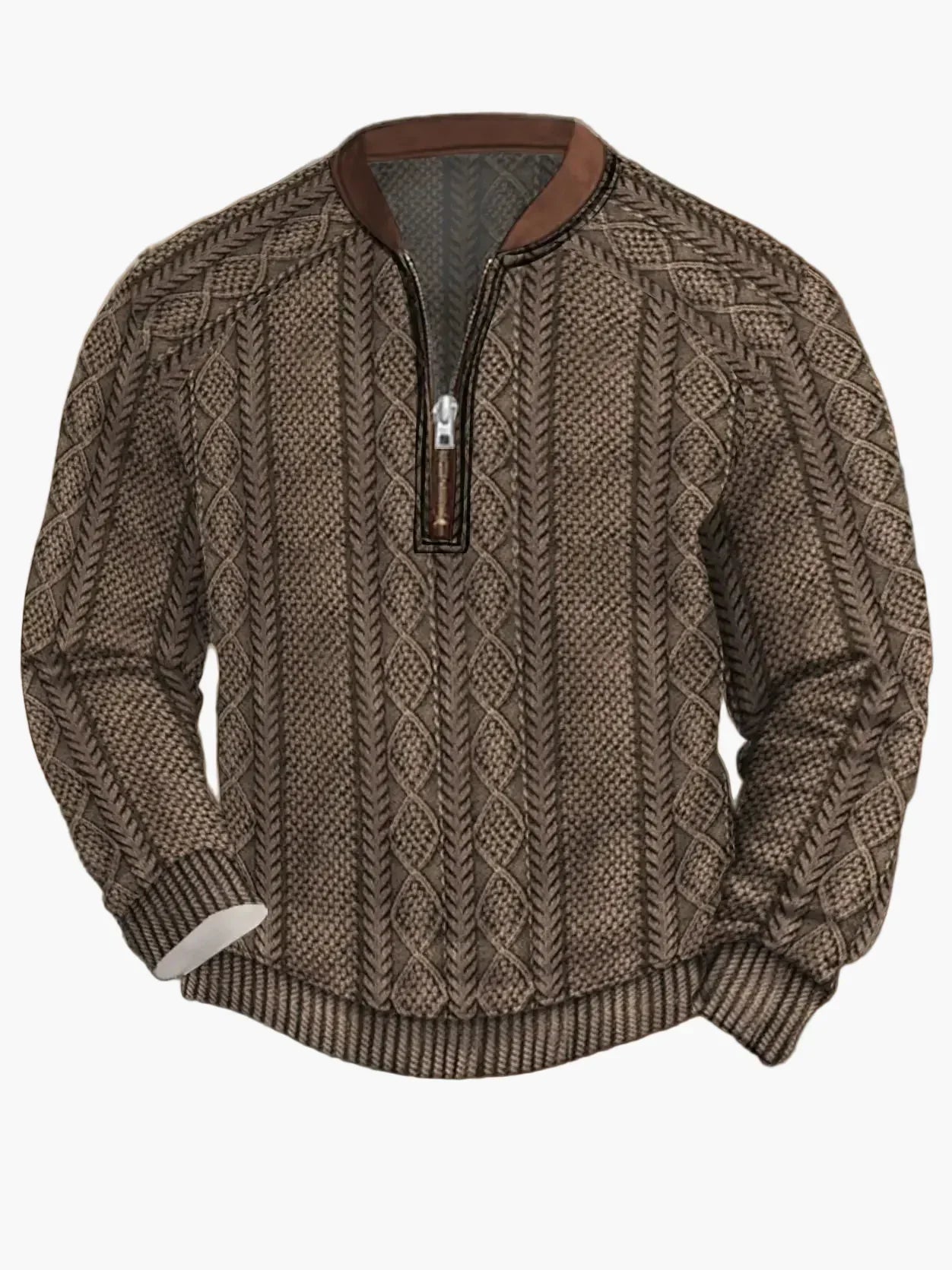 Herren Strickpullover Reißverschluss Modern