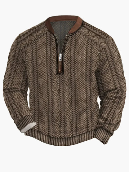 Herren Strickpullover Reißverschluss Modern