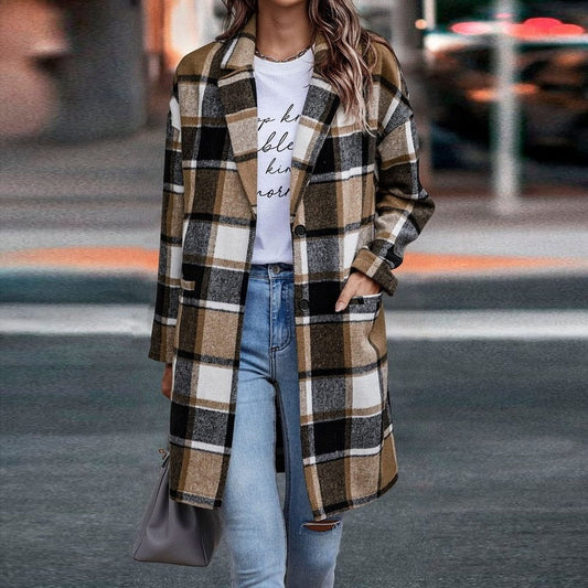 Modische Karo Jacke Damen - IdealeKleiden