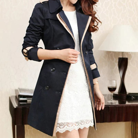 Eleganter Trenchcoat Damen Mittellang Tailliert - IdealeKleiden