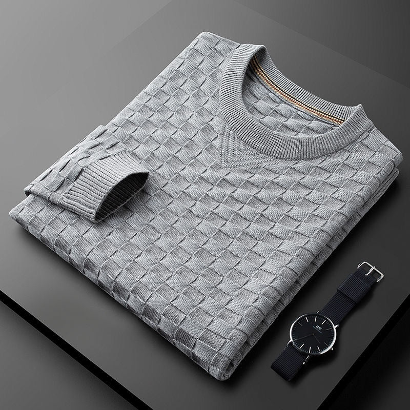 Herren Pullover Waffelstrick Rundhals Herbst Modell