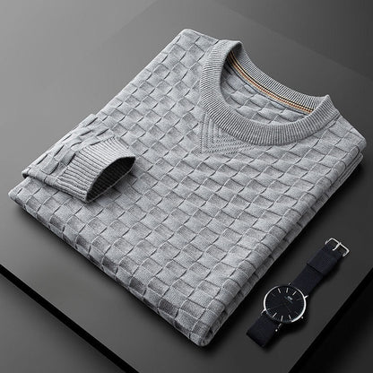 Herren Pullover Waffelstrick Rundhals Herbst Modell