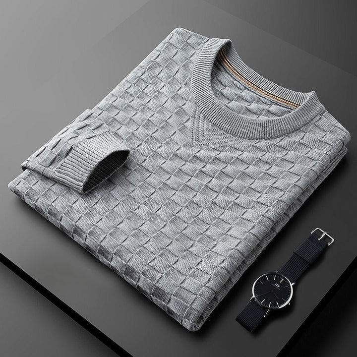 Herren Pullover Waffelstrick Rundhals Herbst Modell