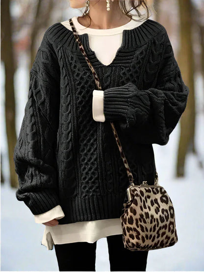 Große Strickpullover Weich Wolle Übergröße