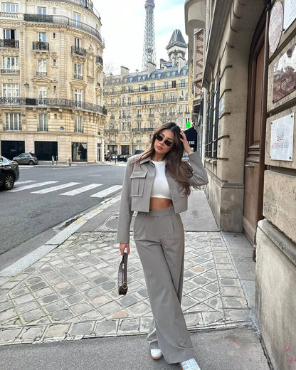 Retro Damen Outfit Zweiteiler Set - IdealeKleiden