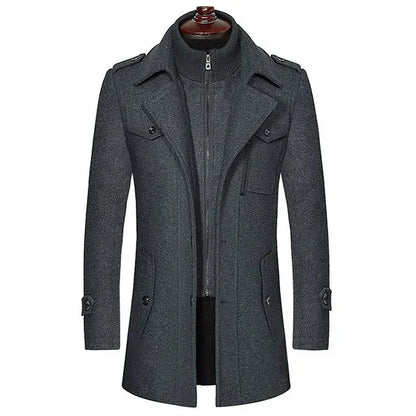 Herren Trenchcoat Offener Kragen Elegант