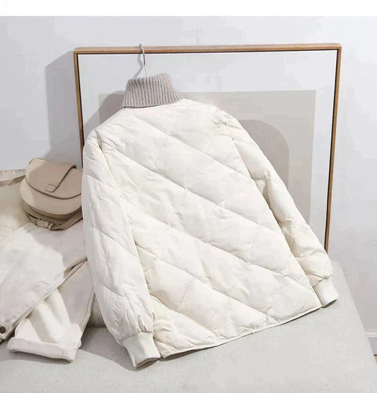 Stilvolle Rundhalsjacke Damen Elegant Knopf - IdealeKleiden