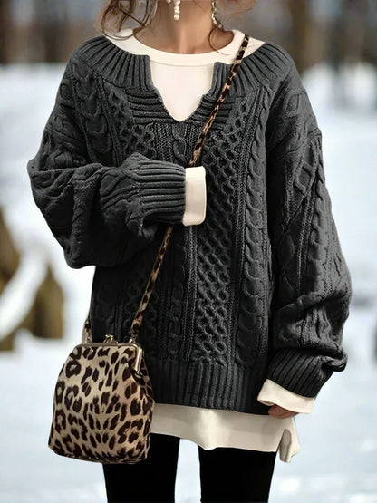 Große Strickpullover Weich Wolle Übergröße