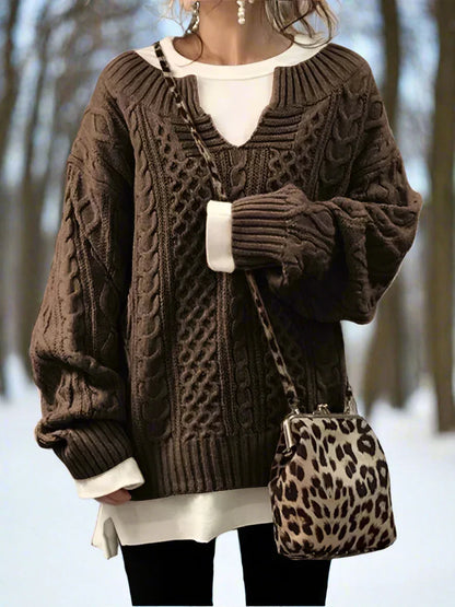 Große Strickpullover Weich Wolle Übergröße