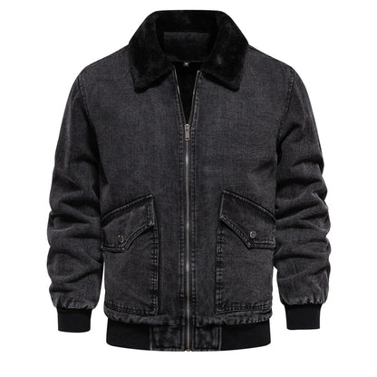 Herren Jeansjacke Warm Gefüttert Winter