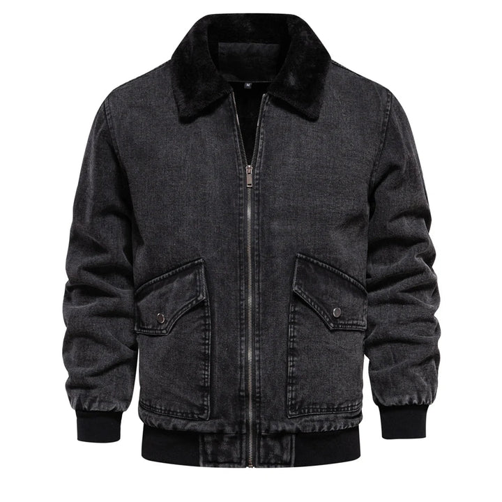 Herren Jeansjacke Warm Gefüttert Winter