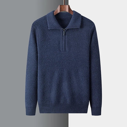 Herren Strickpullover Winter Warm Halbzipper