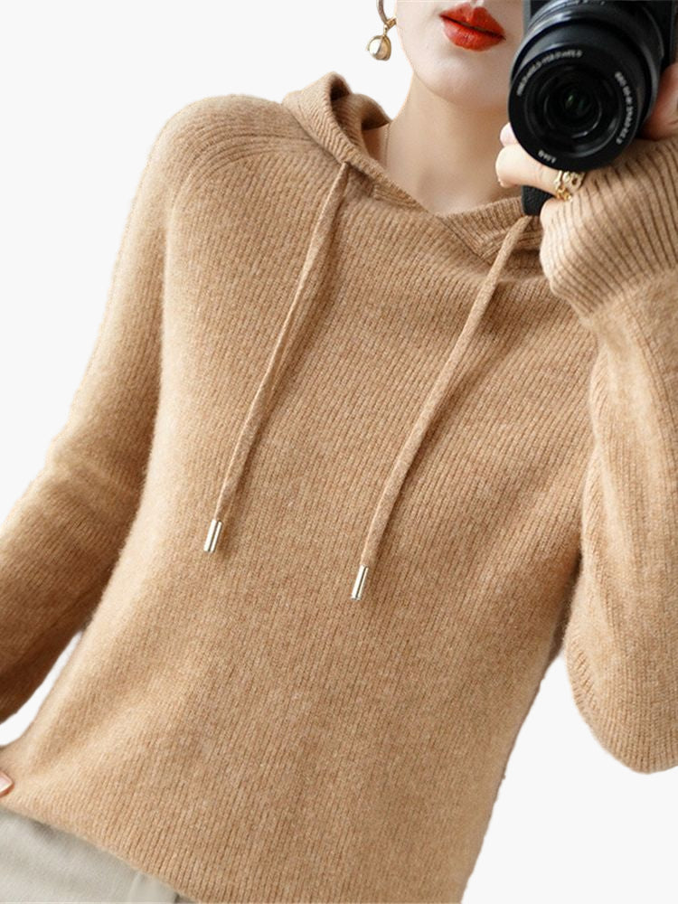 Weiche Strickjacke mit Kapuze - Bequemer Damen Hoodie