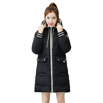 Lange Damenjacke Warm Gefüttert Winter