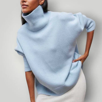 Damen Rollkragenpullover Übergroß - Weichwarmer Winterpullover
