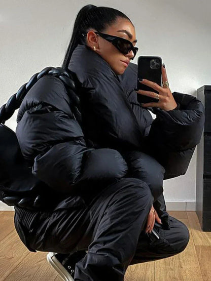 Oversize-Parka Warm Hoher Kragen