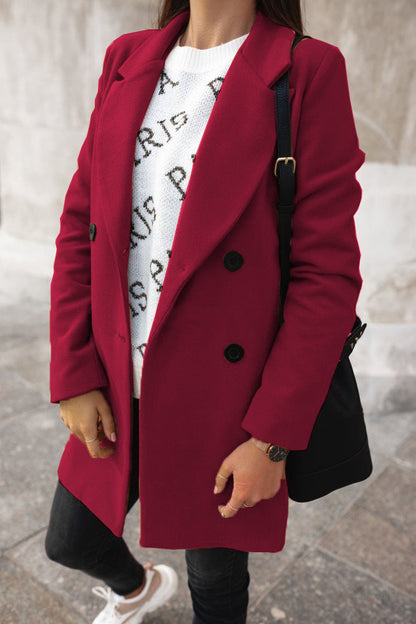 Elegante Wolljacke Mit Übergeschlagenem Kragen - IdealeKleiden