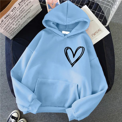 Herz-Hoodie Damen Komfortabel Trendy Design
