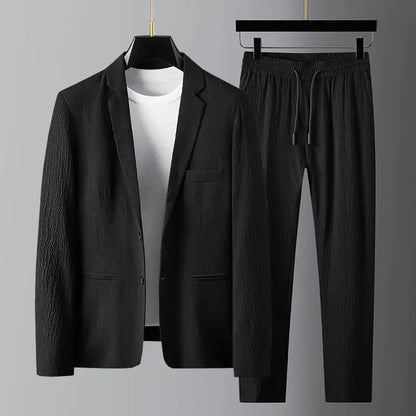 Herren Anzug Smart Casual Kordelzug Stil