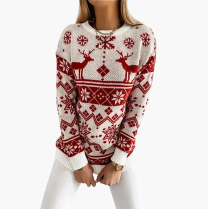 Weihnachtspullover Rentier Muster Winter