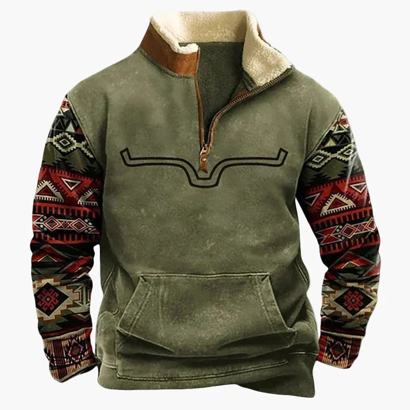 Stylischer Pullover Western Look Ethno Muster Outdoor