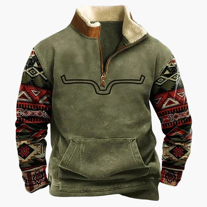 Stylischer Pullover Western Look Ethno Muster Outdoor