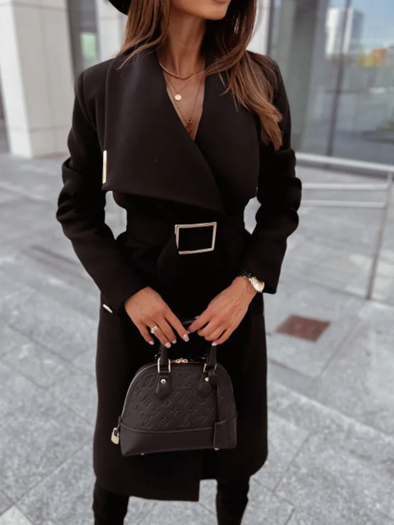 Frauen Wintermantel Langärmelig Elegant