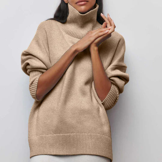 Damen Rollkragen Pullover Winterwarm