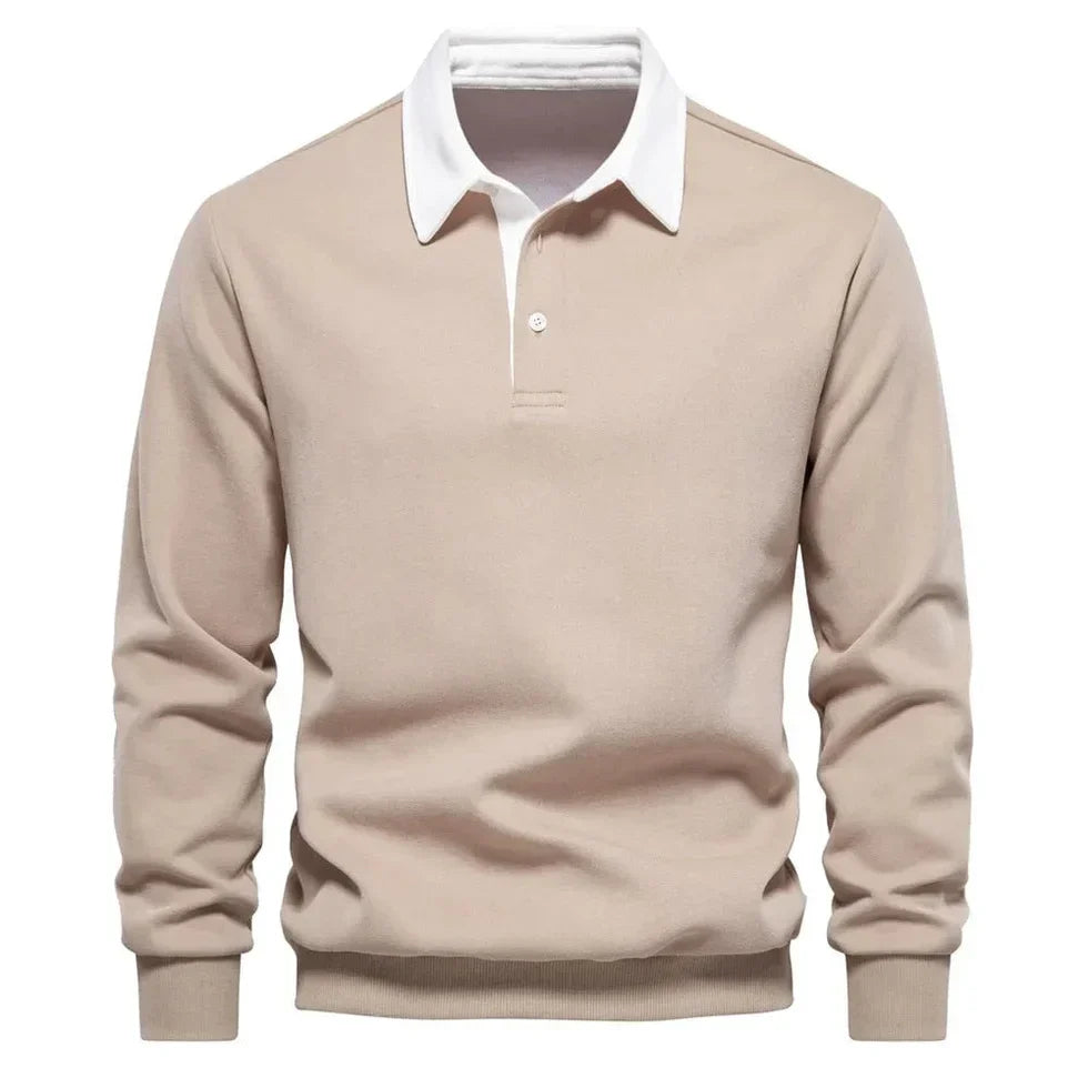 Herren Langarmshirt Mit Kragen Elegante Optik