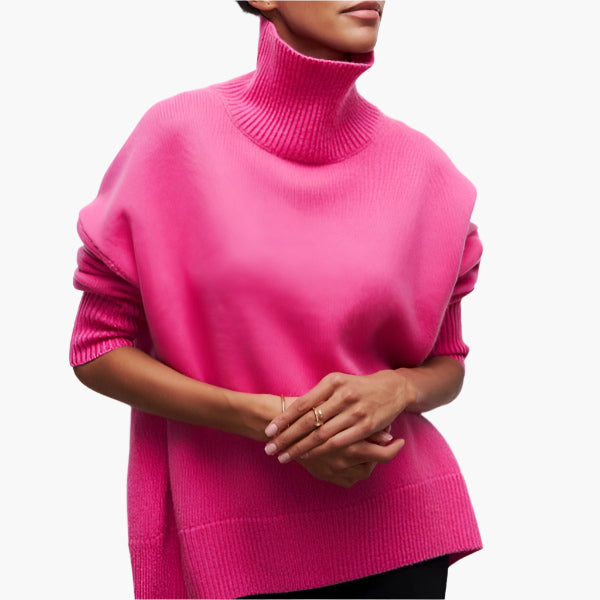 Elegante Pullover Damen | Rollkragen Pullover mit Weiten Ärmeln