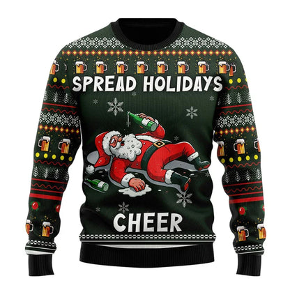 Männer Weihnachts-Pullover Bier Funny Design