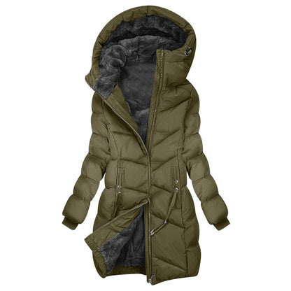 Wintermantel Damen Lang Steppjacke Kapuze Warm