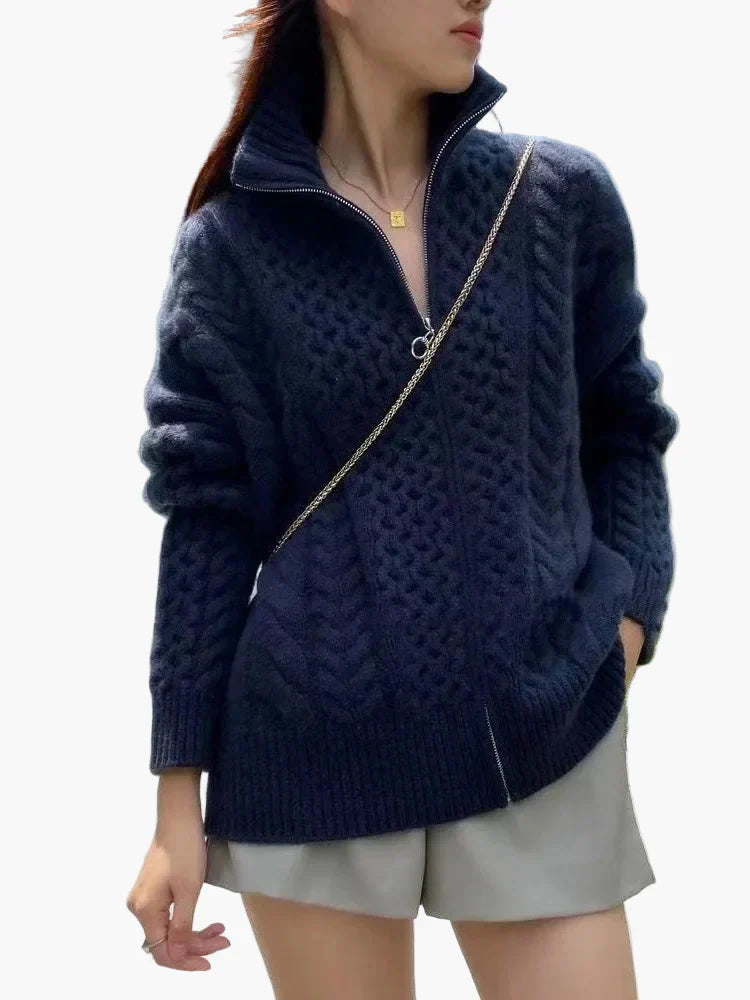 Stylisher Cardigan Zopfmuster Modern - IdealeKleiden