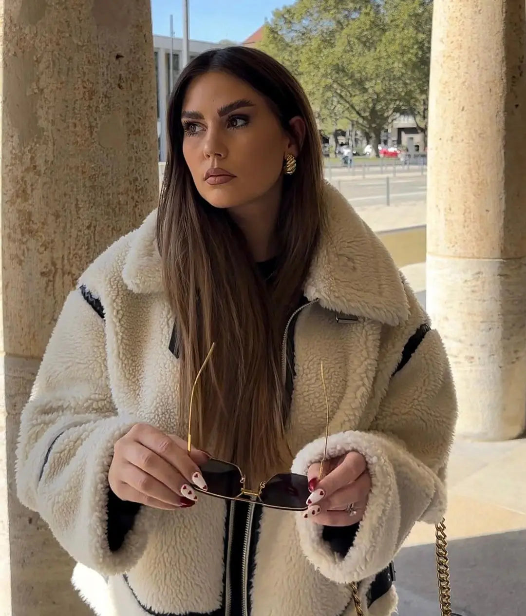 Weiche Oversized Sherpa-Jacke Warm und Bequem - IdealeKleiden