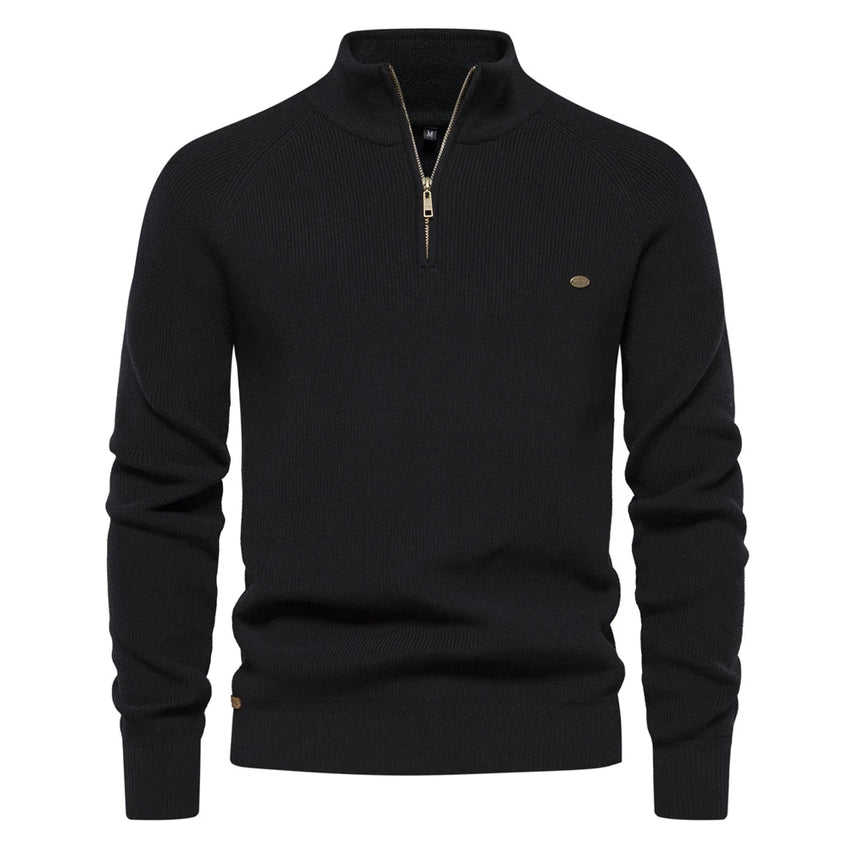 Herren Pullover Strick Modern Reißverschluss