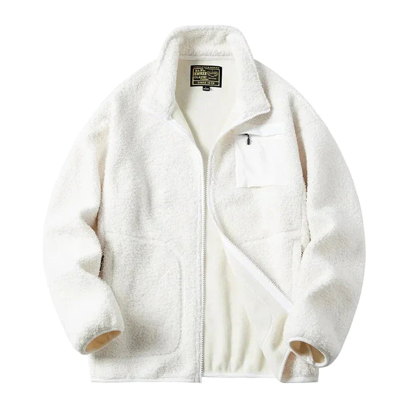 Unisex Fleecejacke Outdoor Stil Reißverschluss