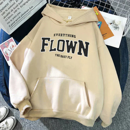 Stylischer Kapuzenpulli mit Trend-Druck für Damen