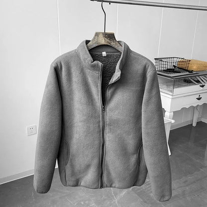 Warmes Fleece Oberteil Stehkragen