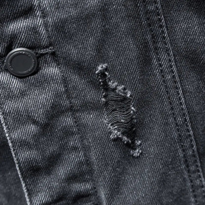 Herren Jeansjacke Mit Kapuze Modern - IdealeKleiden