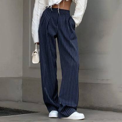 Modische Damen Stoffhose Streifen Design
