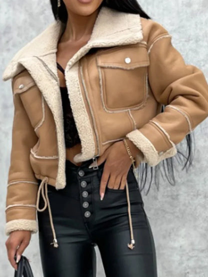 Stylische Frauenjacke Weltkarte Design - IdealeKleiden