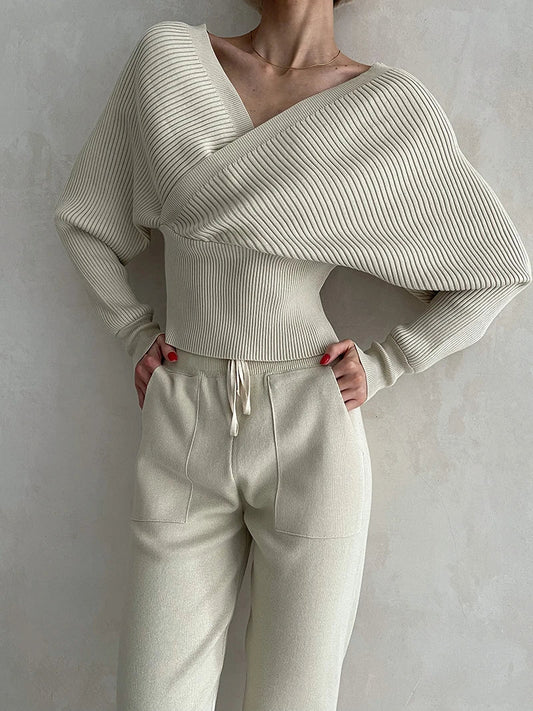 Sportliches 2-Teil Set Pullover Hose - IdealeKleiden