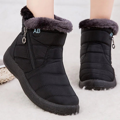 Winterstiefel Damen Knöchelhoch Wasserfest Plüschfutter