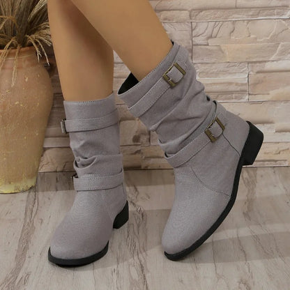 Modische Denim Stiefel Damen - IdealeKleiden