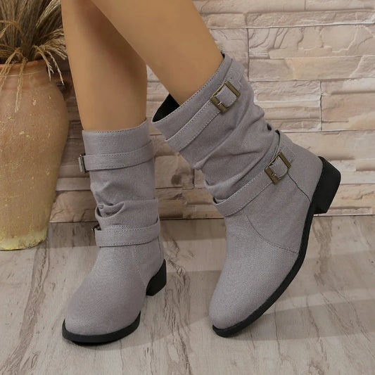 Modische Denim Stiefel Damen - IdealeKleiden