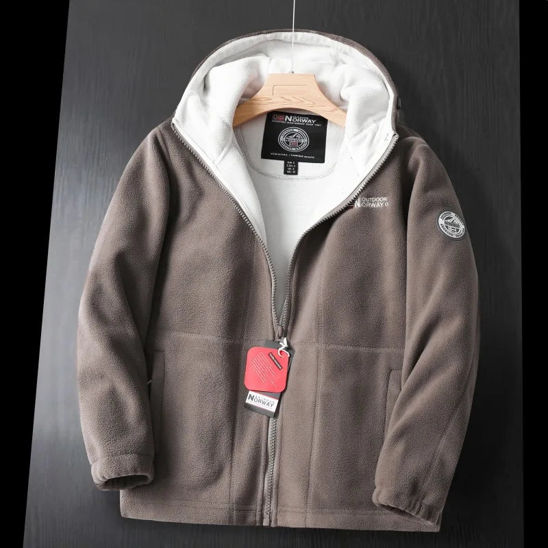 Herren Fleecejacke Outdoor Warm Kapuzenjacke