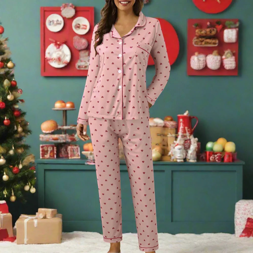 Weihnachtspyjamas Frauen Gemütlich - IdealeKleiden